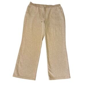 Lauren Ralph Lauren Comfort Pants Beige Drawstrings Elastic Waist Pull  On PL‎